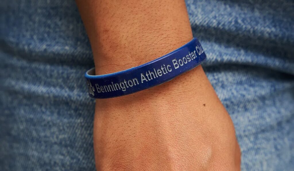 Blue Bennington Athletic Booster Club wristband